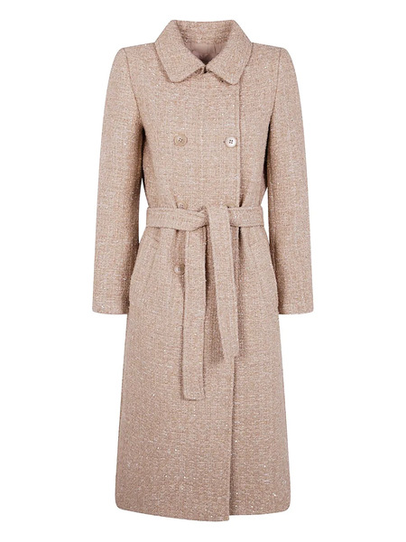  Twinset Sequin-embellished Belted Coat - Brown 