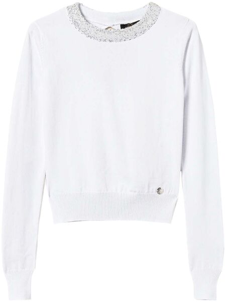  Twinset Sequin-embellished Fitted Jumper - White 