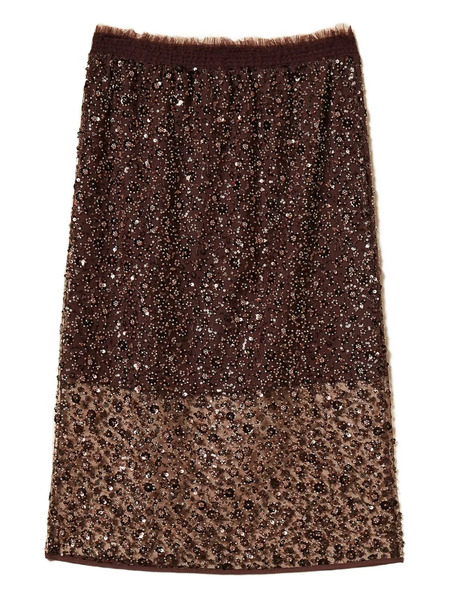  Twinset Sequin-embellished Midi Skirt - Brown 