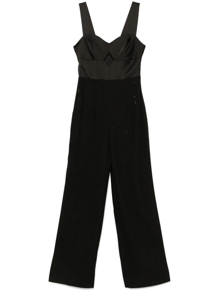  Twinset Sequin-pinstripe Jumpsuit - Black 