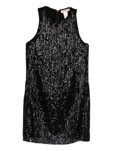  Twinset Sequinned Fringed Mini Dress - Black 