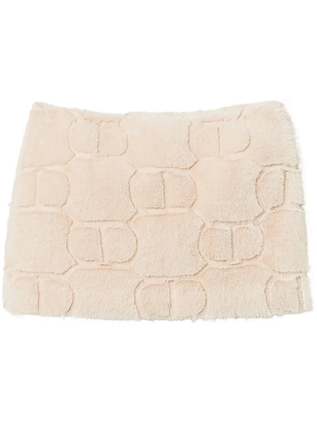  Twinset Shearling Mini Skirt - Neutrals 