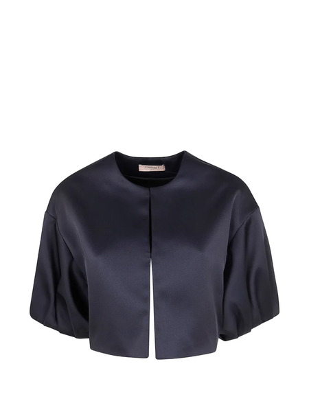  Twinset Short-sleeve Cropped Jacket - Blue 