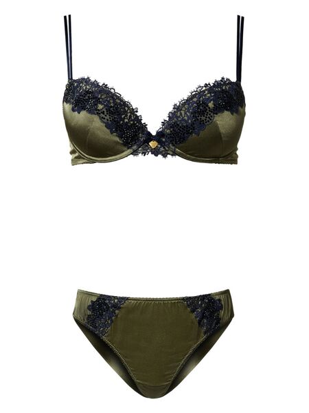  Twinset Silk Push-up Bra And Briefs - Green 