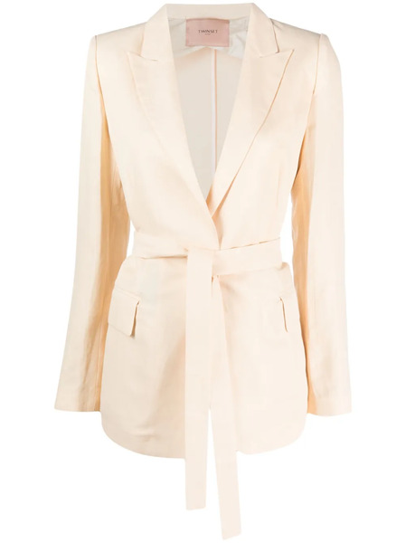  Twinset Single-breasted Tied-waist Blazer - Neutrals 
