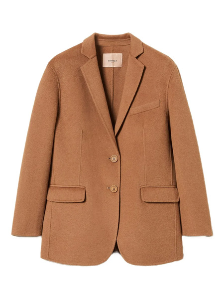  Twinset Single-breasted Wool Coat - Brown 