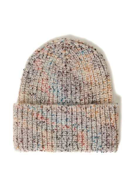  Twinset Speckled Ribbed Beanie - Neutrals 