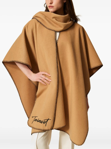  Twinset Stitched Cape - Brown 