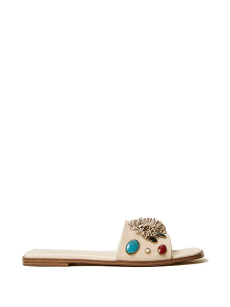  Twinset Stone-embellished Sandals - Neutrals 