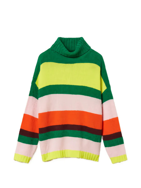  Twinset Striped Roll-neck Sweater - Green 