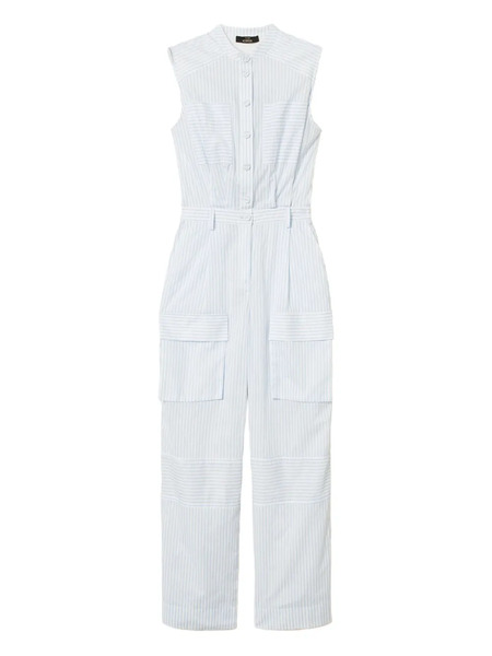  Twinset Striped Utility Jumpsuit - White 