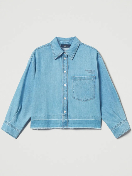  Twinset Stud-embellished Denim Shirt - Blue 