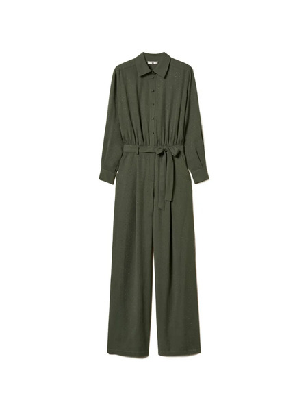  Twinset Stud-embellished Twill Jumpsuit - Green 