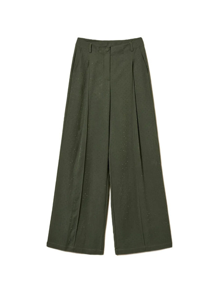  Twinset Studded Twill Trousers - Green 