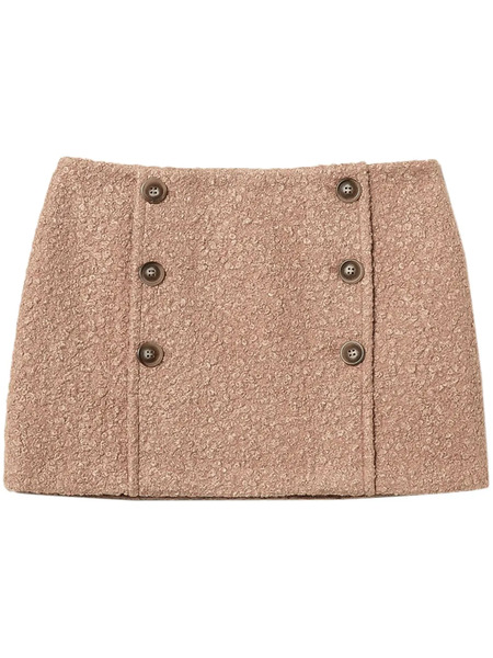  Twinset Textured-finish Mini Skirt - Brown 