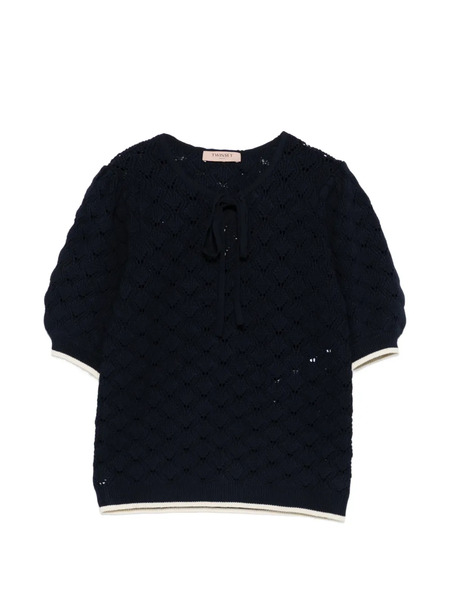  Twinset Tie-neck Blouse - Blue 