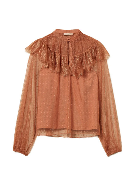  Twinset Tulle Blouse - Brown 