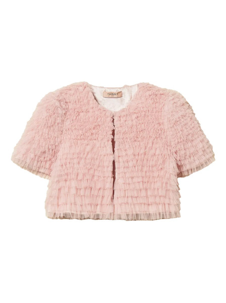  Twinset Tulle Ruffled Jacket - Pink 