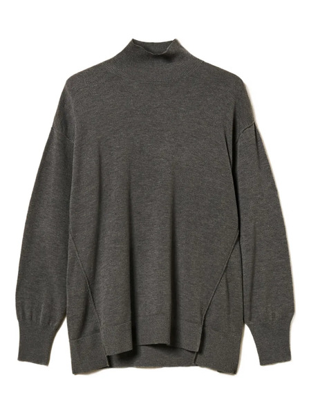  Twinset Turtleneck Side-slit Sweater - Grey 
