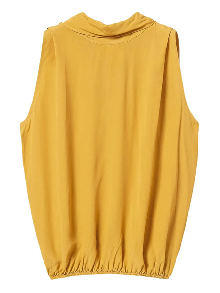  Twinset Turtleneck Tie-back Top - Yellow 