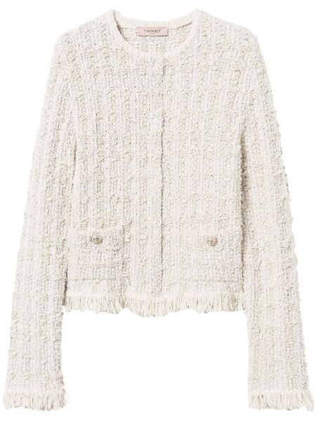  Twinset Tweed Lurex Jacket - Neutrals 