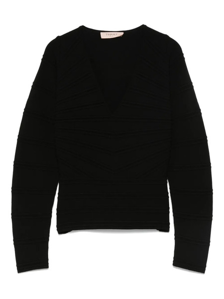  Twinset V-neck Top - Black 