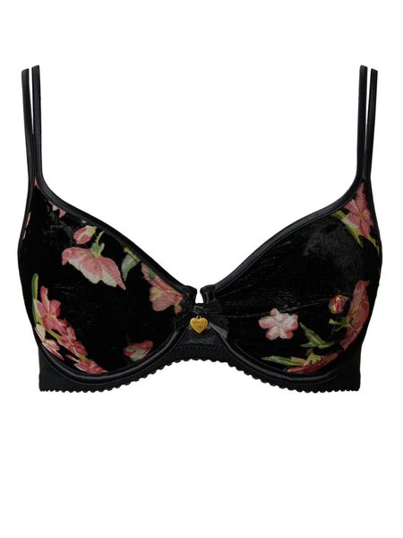 Twinset Velvet Underwire Bra - Black 