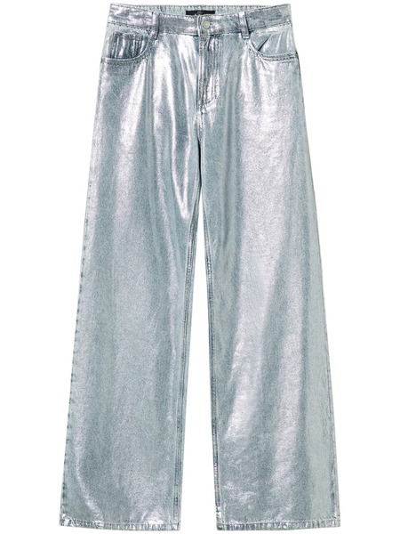  Twinset Wide-leg Coated Jeans - Silver 