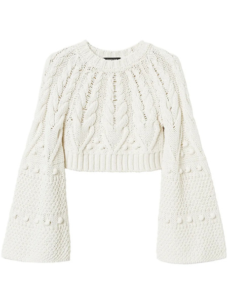  Twinset Wool Cropped Sweater - White 