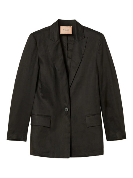  Twinset Woven Blazer - Black 