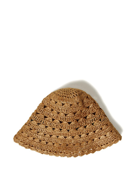  Twinset Woven-effect Logo-detail Hat - Brown 