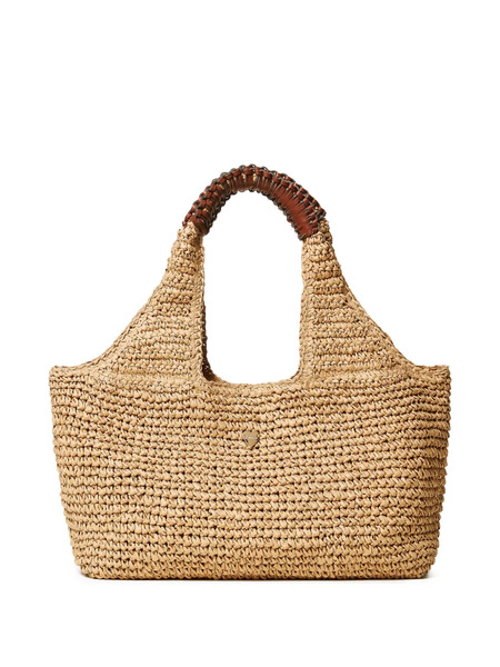  Twinset Woven-effect Logo-plaque Shoulder Bag - Neutrals 