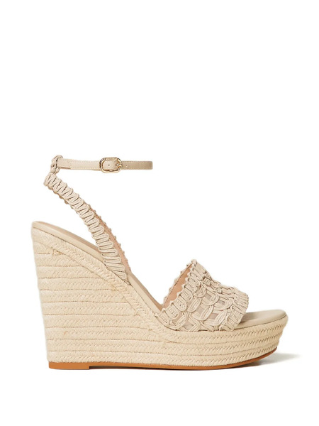  Twinset Woven Wedged Sandals - Neutrals 