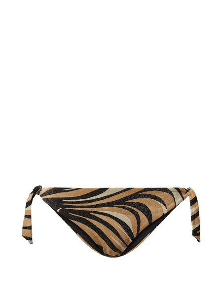  Twinset Zebra-print Bikini Thong - Brown 