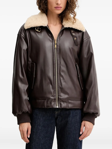  Twinset Zip-up Faux-leather Jacket - Brown 