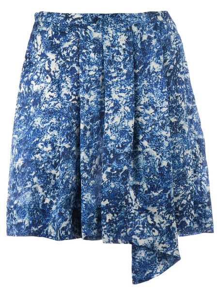  Twisty Parallel Universe Floral Print Skirt - Blue 