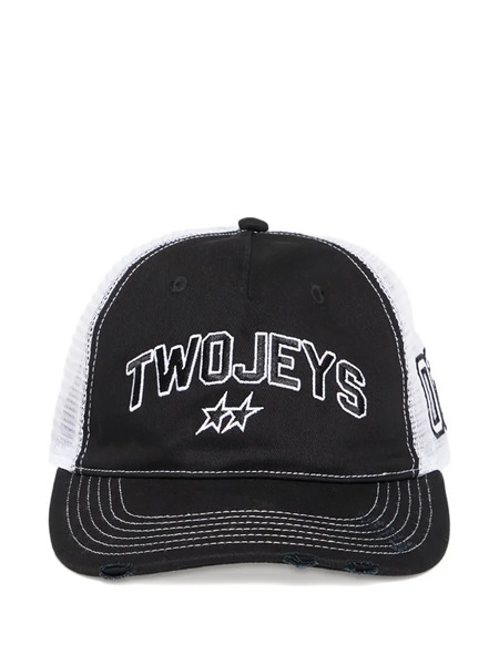  Twojeys Distressed-mesh Trucker Cap - Black 