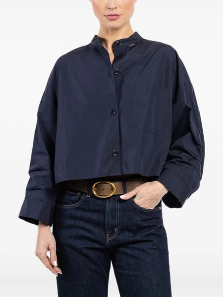  Twp Buttoned Collarless Shirt - Blue 