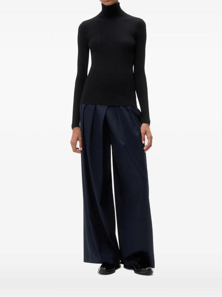  Twp Roll-neck Ribbed-knit Sweater - Black 