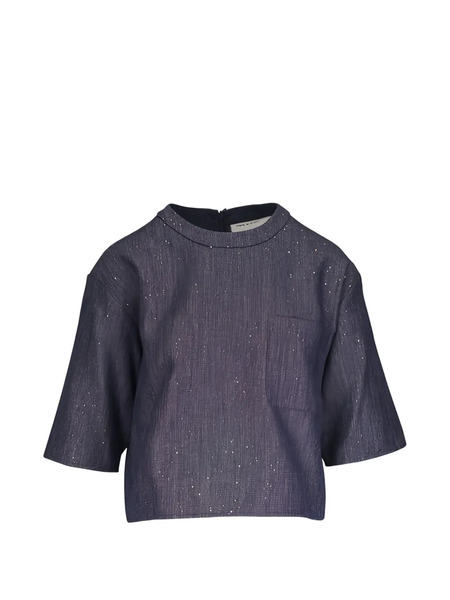  Twp Zip-up Blouse - Blue 
