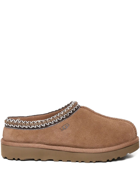  Ugg Braided-trim Suede Slippers - Brown 