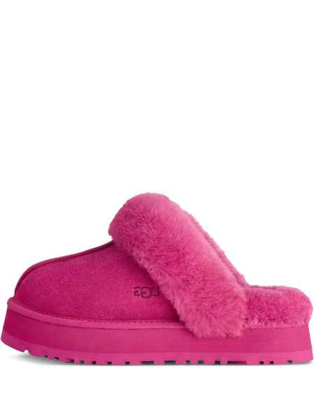  Ugg Disquette Fur-trim Slippers - Pink 