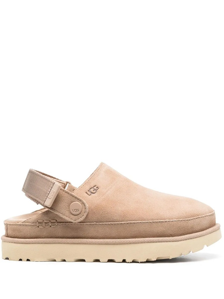  Ugg Goldenstar Suede Flatform Clogs - Neutrals 