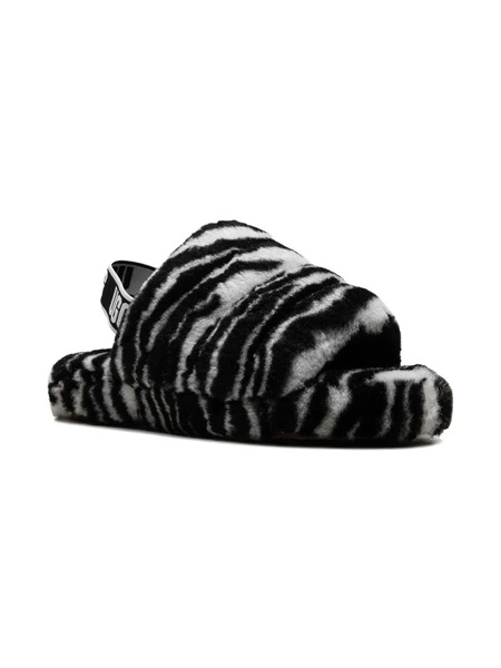  Ugg Kids Fluff Yeah Slide zebra Slides - Black 