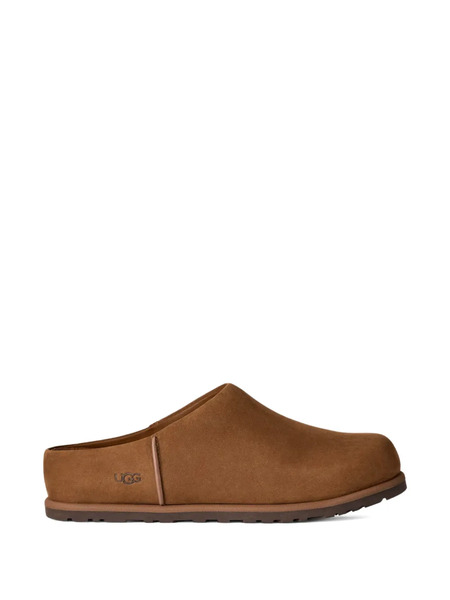  Ugg Logo-detail Leather Flat Mules - Brown 