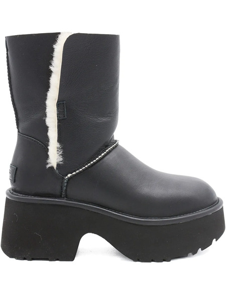  Ugg Platform Fur-trim Leather Boots - Black 