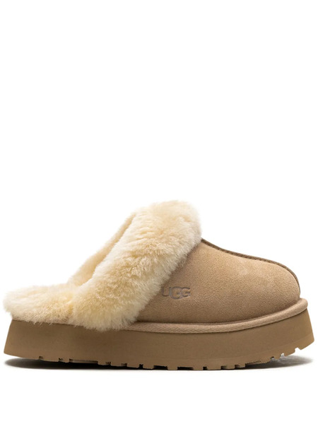  Ugg Platform Leather Slippers - Neutrals 