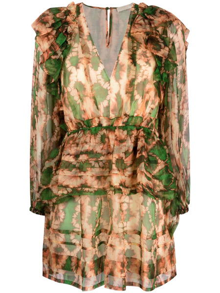  Ulla Johnson Adelaide Abstract-print Silk Minidress - Green 