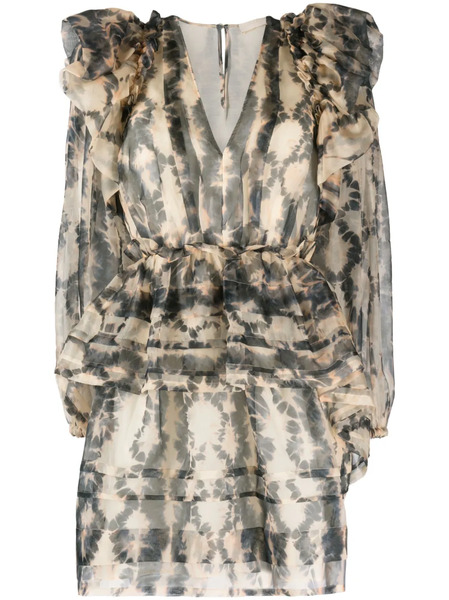  Ulla Johnson Adelaide Abstract-print Silk Minidress - Neutrals 