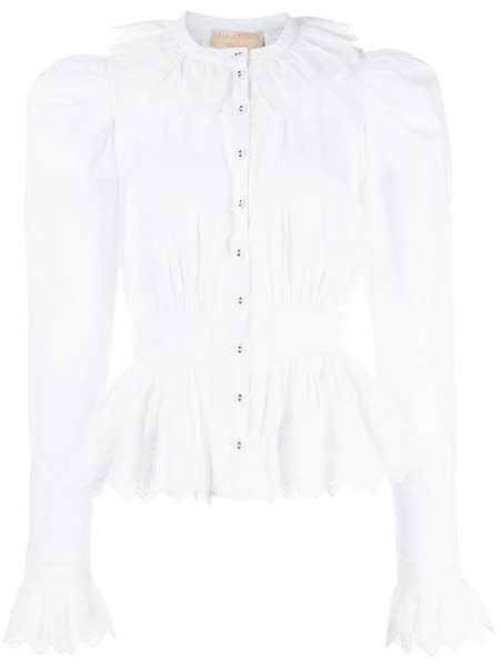  Ulla Johnson Brigitte Peplum-hem Blouse - White 